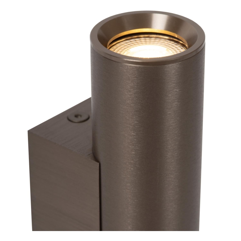 Lucide DUPLA - Wall spotlight / Wall light - 2xGU10 (MR11) - Rust Brown